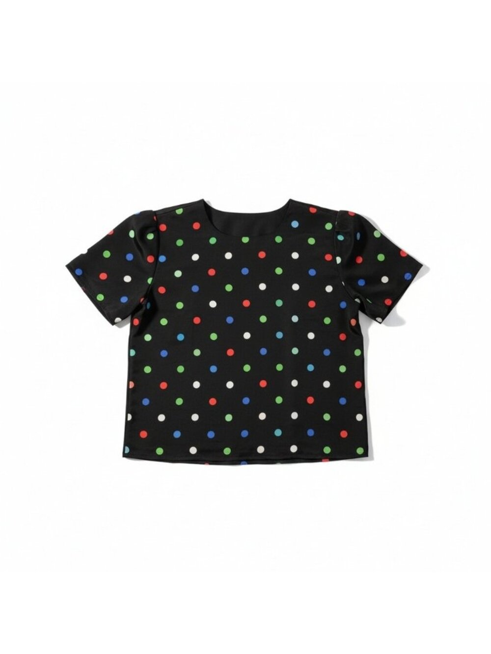 Kasper‎ ASL Vintage Polka Dot Blouse, Black Multi Color Top, Women's Size 6